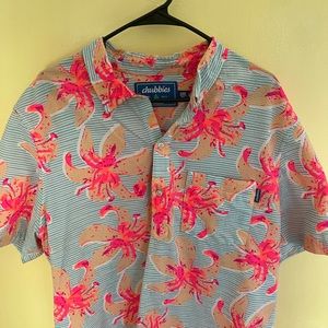 Chubbies polo (stretchy lulu lemon type material)